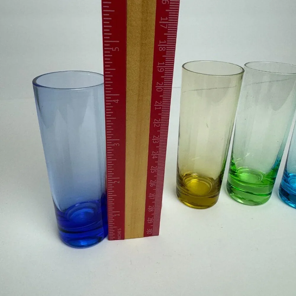 Vintage Set of 6  Shot Glasses Multi Colors 4.25